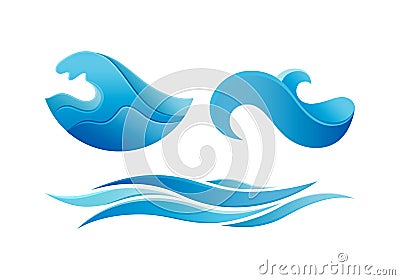 Ocean Wave Logo Design Vector Illustration