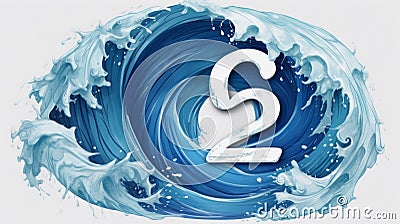 Ocean Wave Number 2 Illustration In Caricature Style Cartoon Illustration