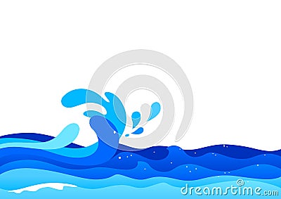 Ocean Waves Vector Illustration