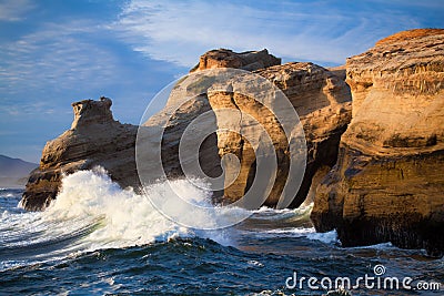 Ocean waves landscape - Oregon coast Stock Photo