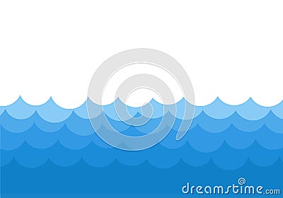 Ocean waves template background, vector stock illustration Vector Illustration