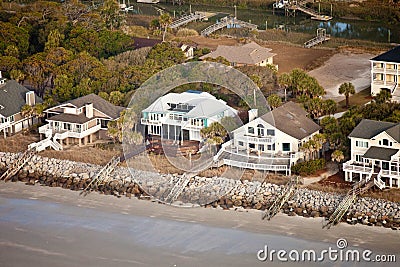 Oceanfront homes Stock Photo