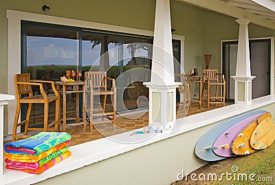 Oceanfront Lanai Stock Photo