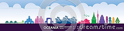 Oceania travel destination grand vector illustration. Vector Illustration