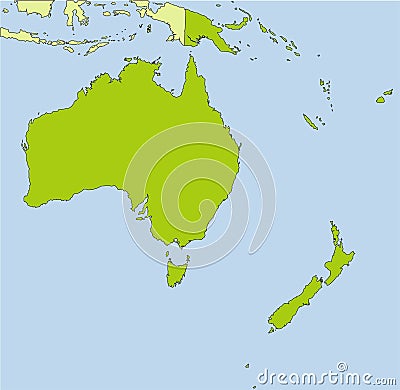 Oceania map Stock Photo