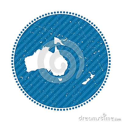 Oceania striped retro travel sticker. Vector Illustration