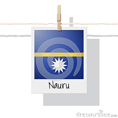 Oceania zone flag collection with photo of Nauru flag Vector Illustration