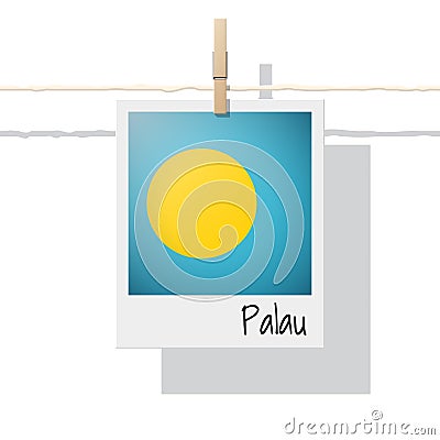 Oceania zone flag collection with photo of Palau flag Vector Illustration