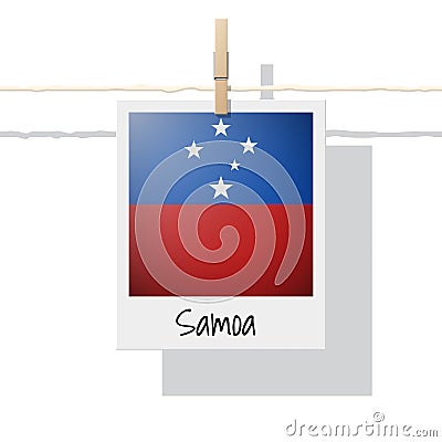 Oceania zone flag collection with photo of Samoa flag Vector Illustration