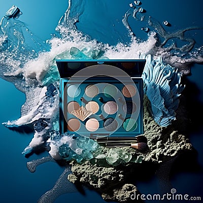 Oceanic Odyssey Makeup Palette Stock Photo