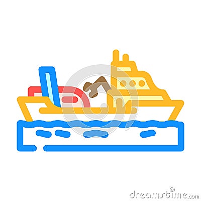 oceanographic research vessel color icon vector illustration Vector Illustration