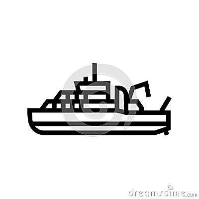 oceanographic research vessel line icon vector illustration Vector Illustration