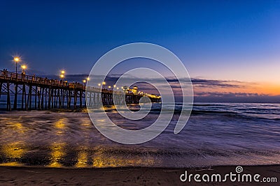 Oceanside Pier Sunset Editorial Stock Photo