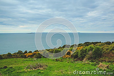 Oceanview from Bluff Hill, Southernmost point in New Zealand Stock Photo