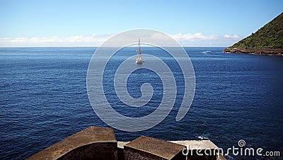 Oceanview from the Fort of SÃ£o SebastiÃ£o, Angra do HeroÃ­smo, Terceira, Portugal Stock Photo