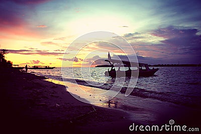 Gili air sunset Stock Photo