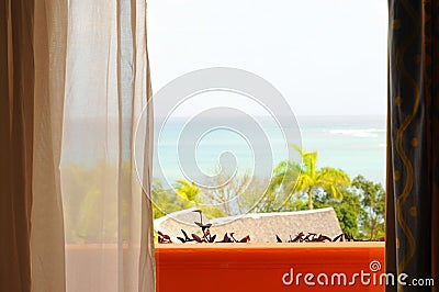 Oceanview room at a resort in cuba Stock Photo