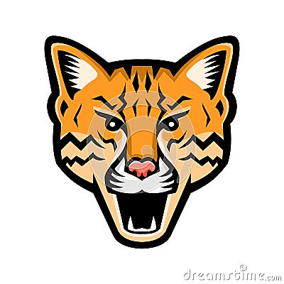 Ocelot Head Front Mascot Vector Illustration