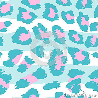 Ocelot pattern design - funny drawing seamless leopard pattern. Vector Illustration