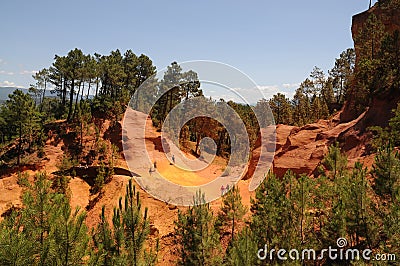 Ocher quarry in Roussillon in Provence Editorial Stock Photo