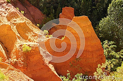 Ochre stone pit near Roussillion, Provence Stock Photo