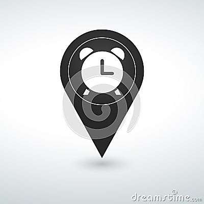 oclok pin Map pin icon on a white background Stock Photo