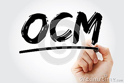 OCM - Organizational Change Management acronym with marker, business concept background Stock Photo