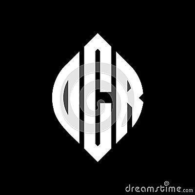 OCR circle letter logo design with circle and ellipse shape. OCR ellipse letters with typographic style. The three initials form a Vector Illustration