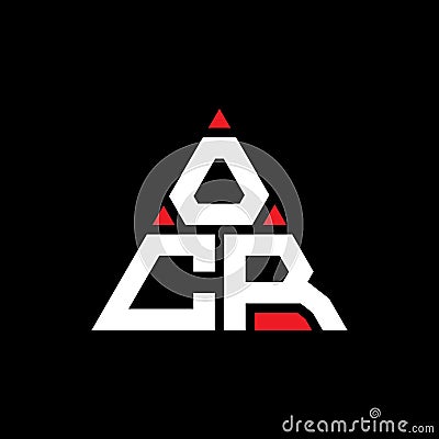 OCR triangle letter logo design with triangle shape. OCR triangle logo design monogram. OCR triangle vector logo template with red Vector Illustration