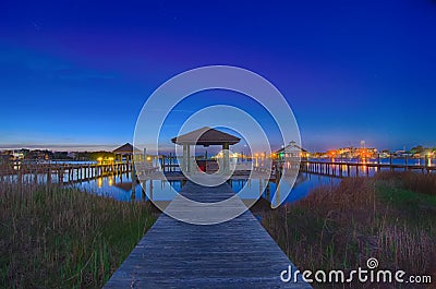 Ocracoke island at night scenery Stock Photo