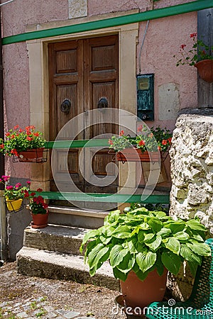 Ocre, old village in Abruzzo, Italy Stock Photo