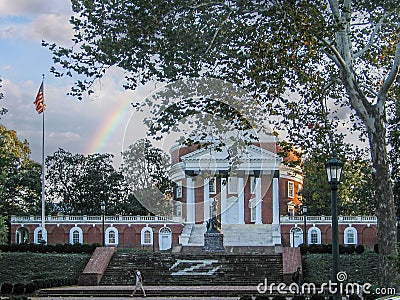 Charlottesville VA USA The Rotunda on the lawn of the original University of Virginia grounds designed by Thomas Editorial Stock Photo