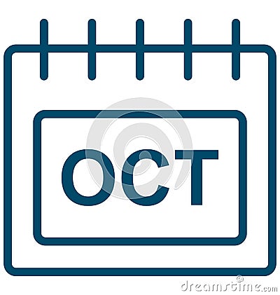 Oct, october Special Event day Vector icon that can be easily modified or edit. Vector Illustration