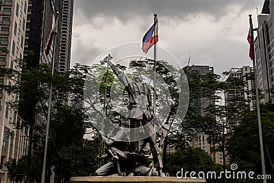 Oct 24, 2021 Philippines here Andres bonifacio bronze statue at the Fort bonifacio, Metro Manila, Philippines Editorial Stock Photo