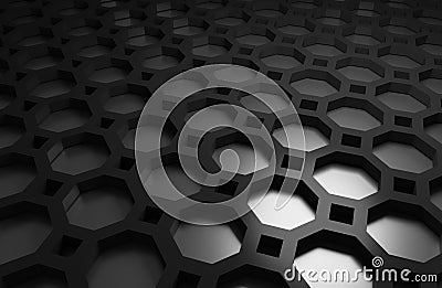 Octagon geometry shape in dark scene Stock Photo