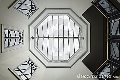 Octagon glass ceiling Stock Photo