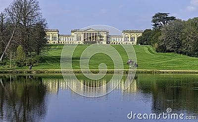 Octagon Lake and Stowe House in Stowe, Buckinghamshire, UK Editorial Stock Photo