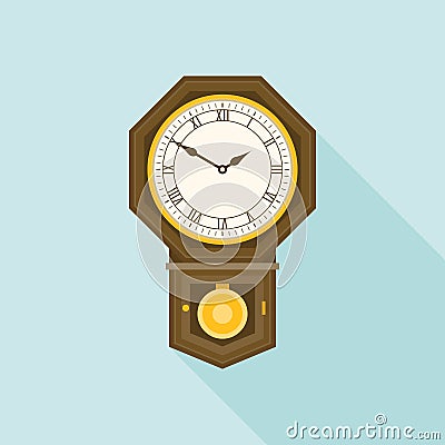 Octagon shaped wall clock Vector Illustration