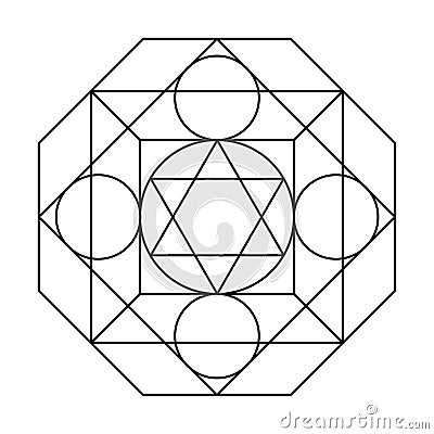 Octagon star graph. Scared Geometry Vector Design Elements. Vector Illustration