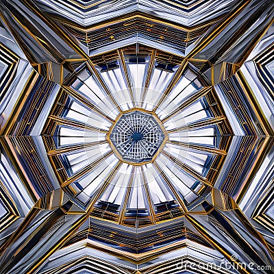Octagonal Oasis: An image of a geometric pattern created with eight-sided polygons, in a mix of bright and muted colors1, Genera Stock Photo