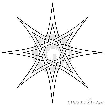 octagram 8 star polygon symbol isolated on white background logo icon. Vector Illustration