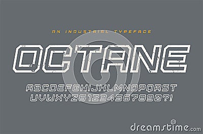 Octane vector display typeface, font, alphabet, typography. Vector Illustration