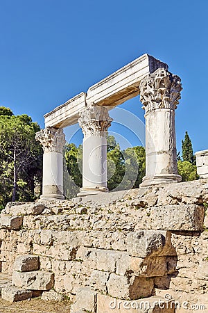 Octavia temple in ancient corinth Stock Photo