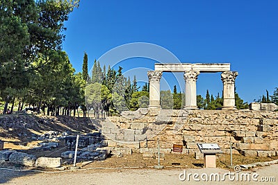 Octavia temple in ancient corinth Stock Photo