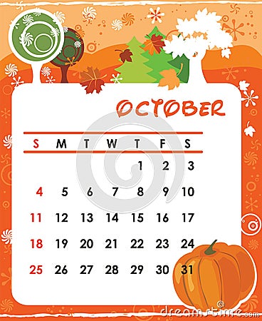 October Vector Illustration