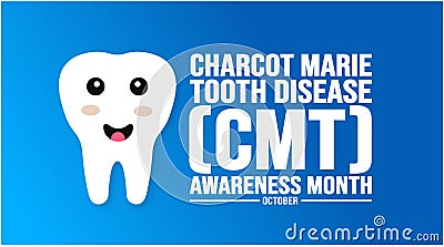 October is Charcot-Marie-Tooth Disease CMT Awareness Month background template. Holiday concept. Vector Illustration