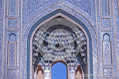 Close-up view of the Jameh Mosque. Yazd, Iran. Editorial Stock Photo