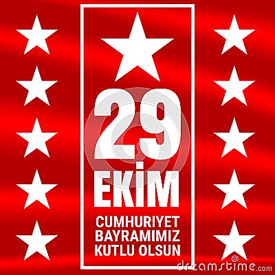 29 October Cumhuriyet Bayrami, Republic Day Turkey, Graphic for design elements. Vector illustration. Vector Illustration