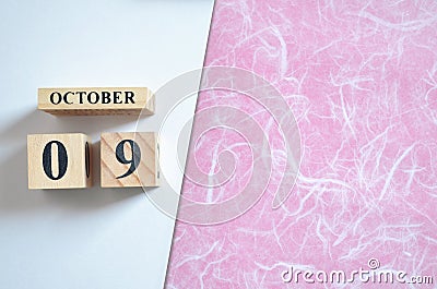 October 09, Empty white - pink background. Editorial Stock Photo