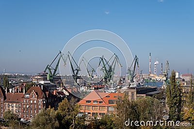 Cranes in gdansk shipyard Editorial Stock Photo